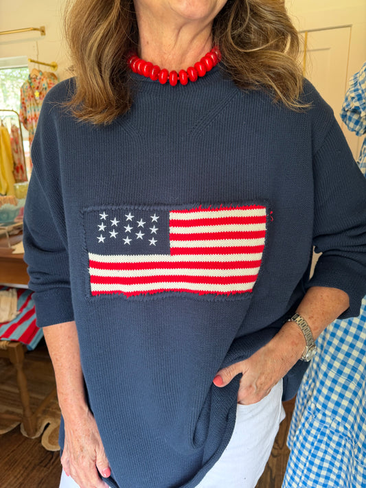 Navy Flag Sweater