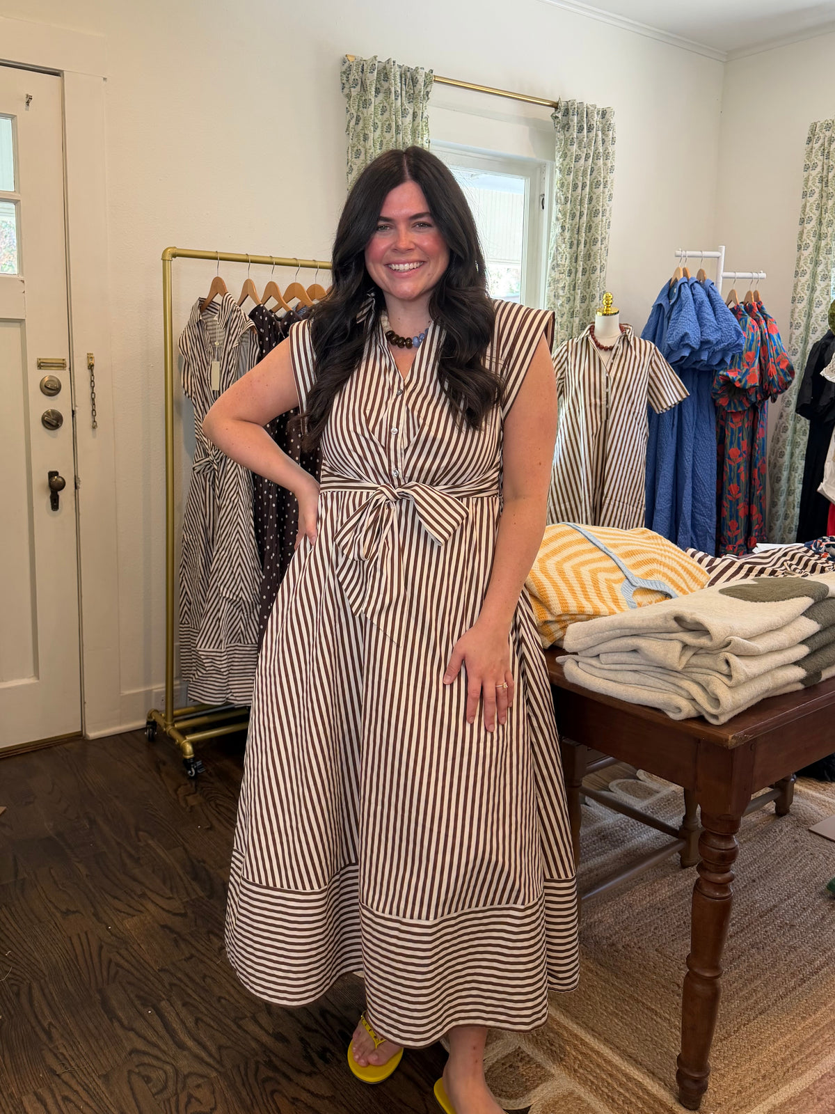Front Tie Midi Dress