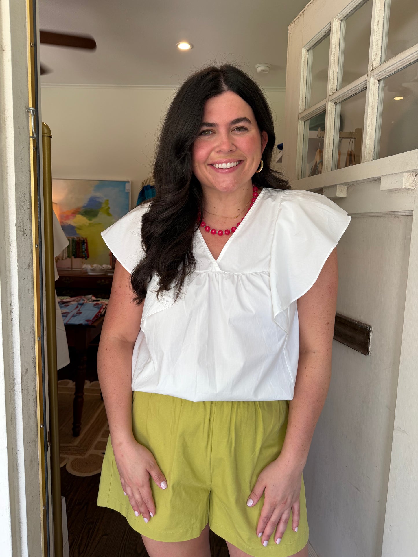 Poplin Flutter Top
