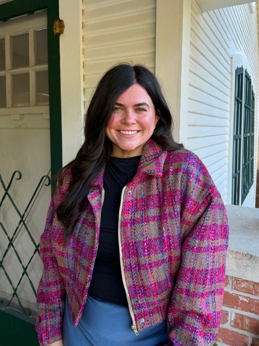 Fuchsia Plaid Jacket