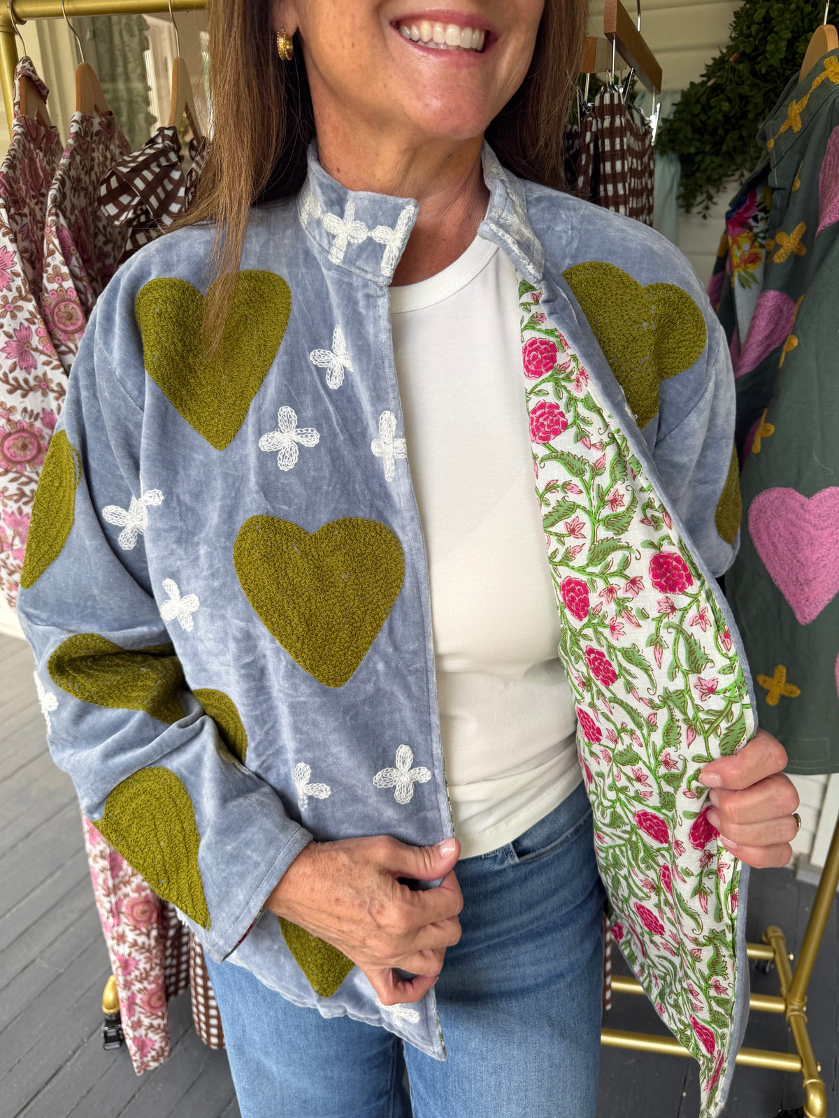 Blue Velvet Heart Jacket