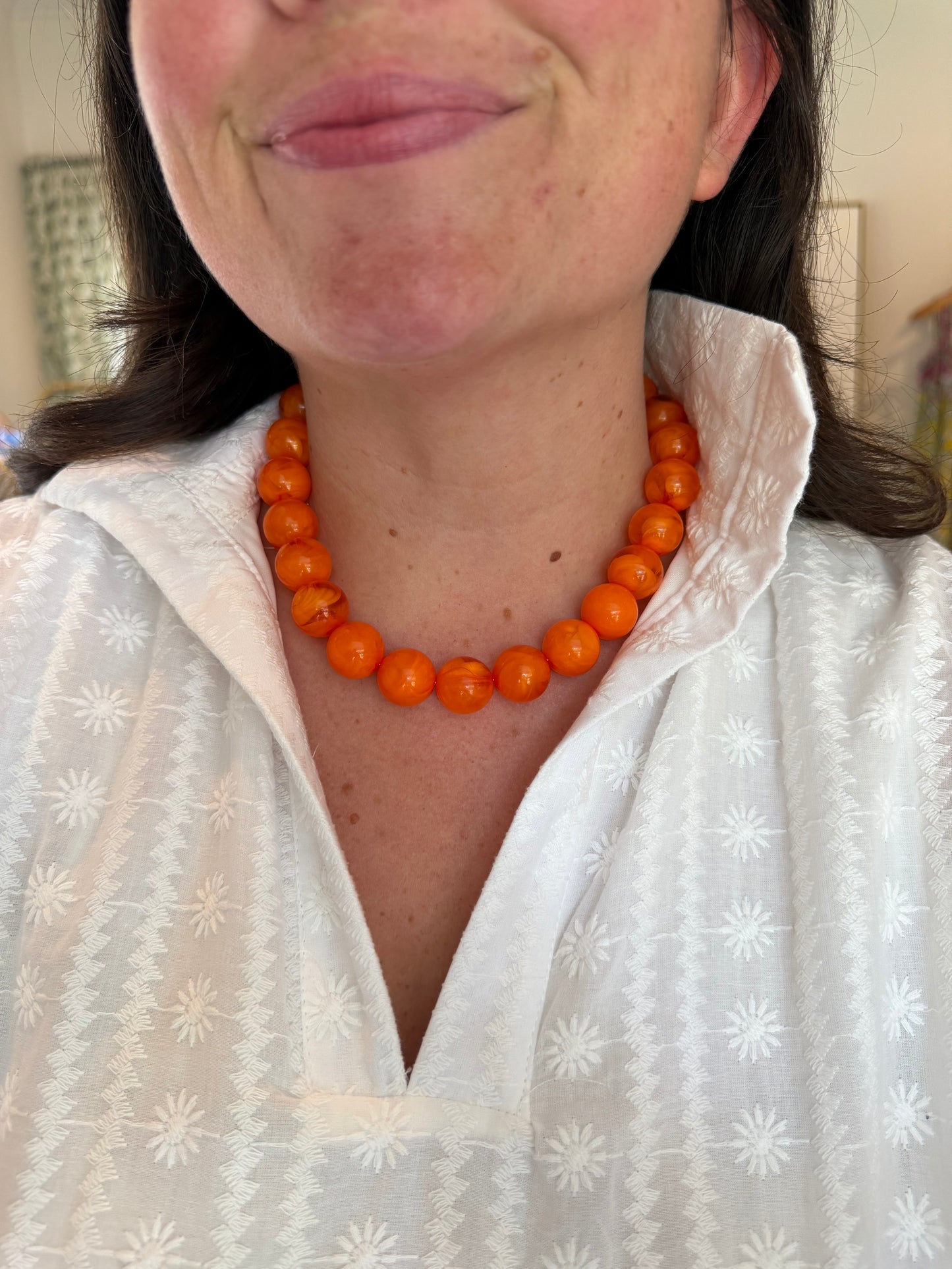 Orange Ball Necklace