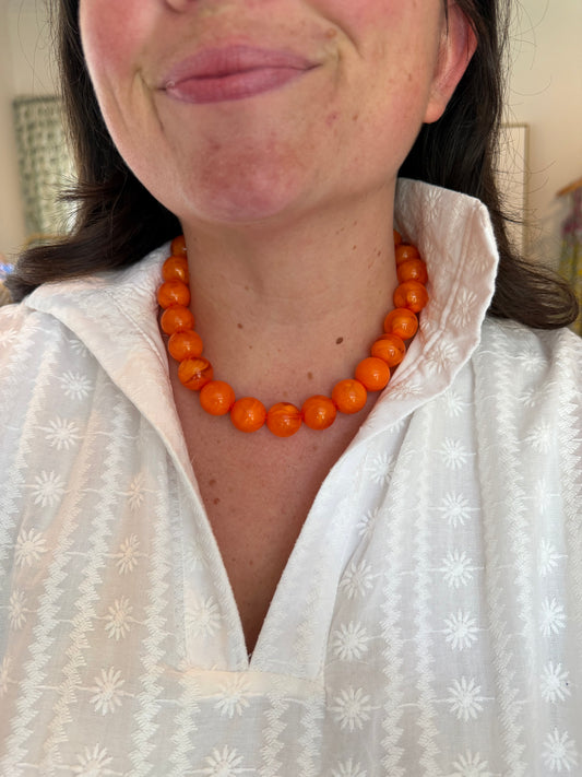 Orange Ball Necklace
