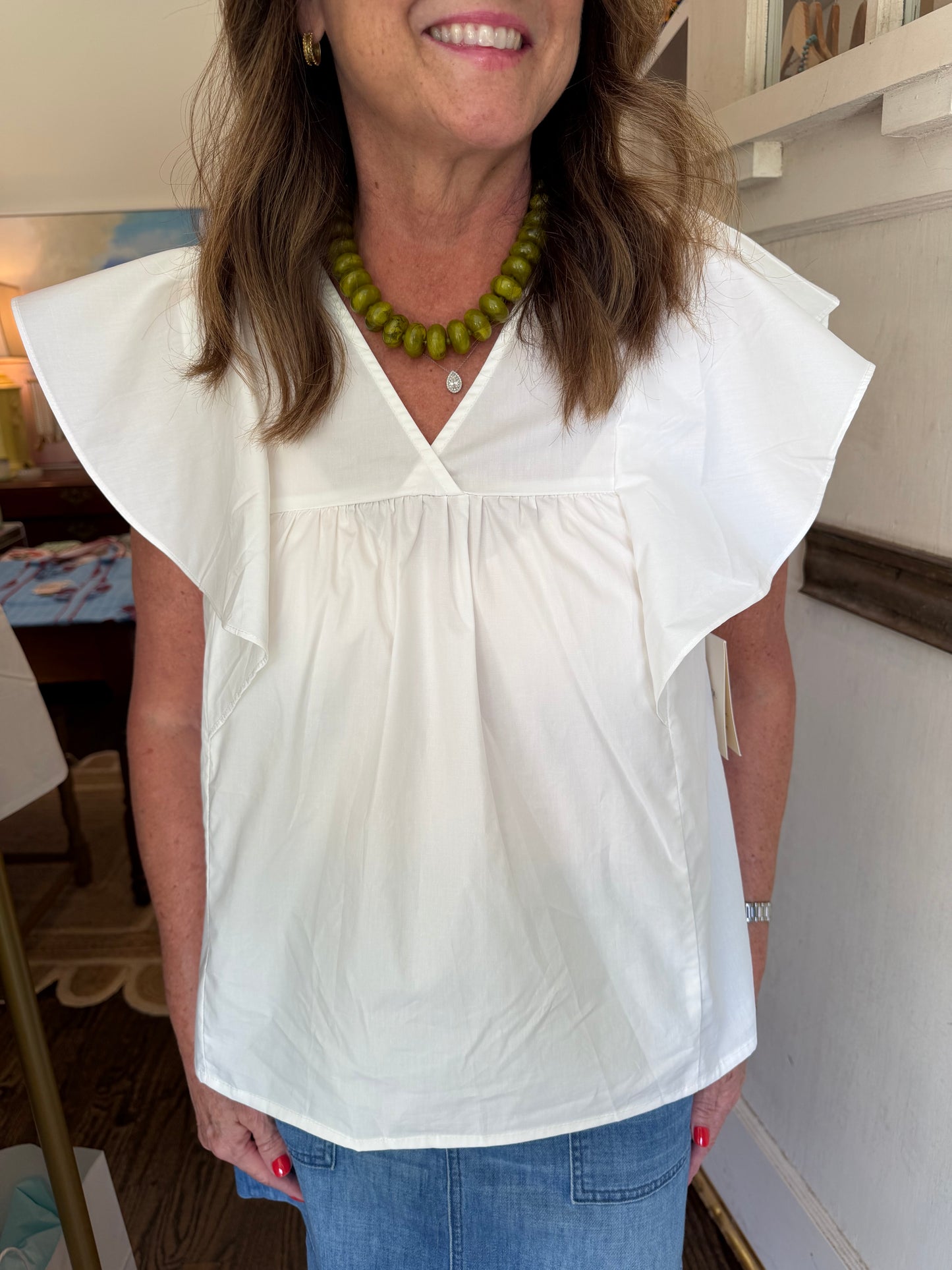 Poplin Flutter Top