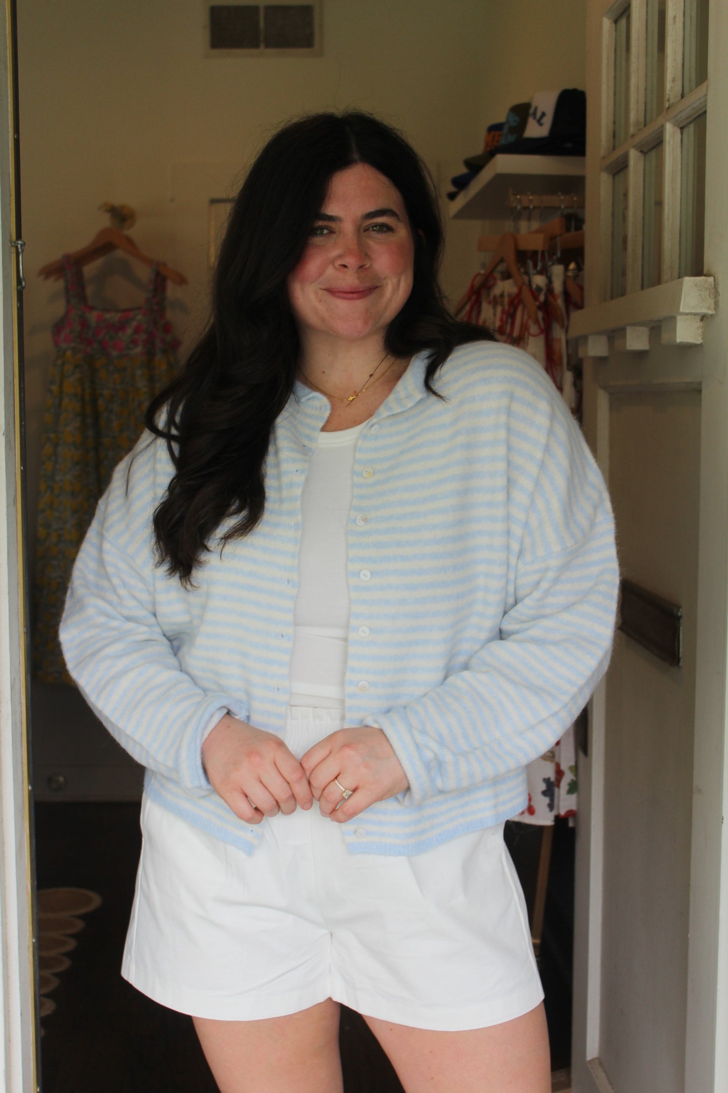 Light Blue Stripe Piper Cardigan