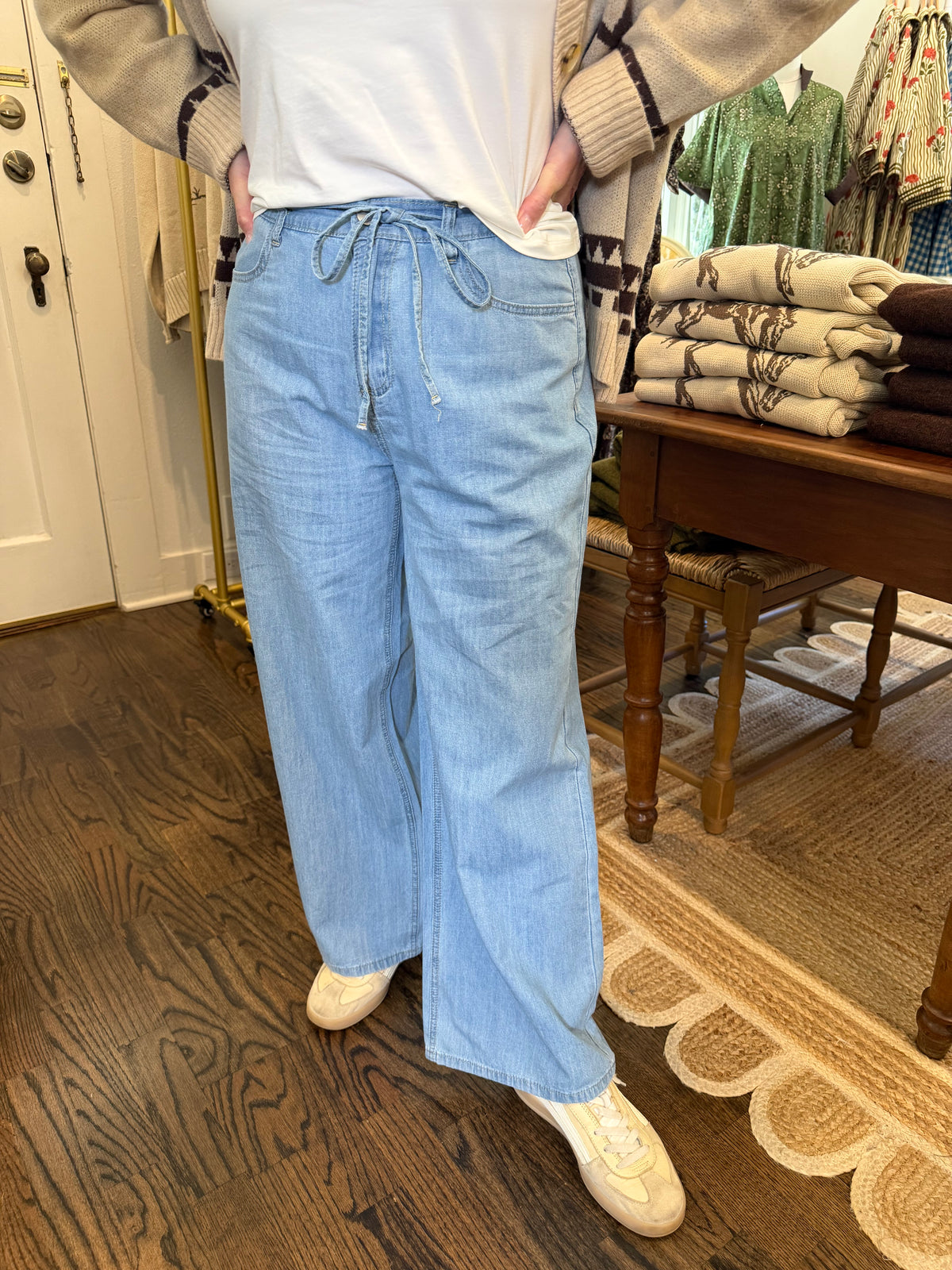 Wide Leg Denim Pants