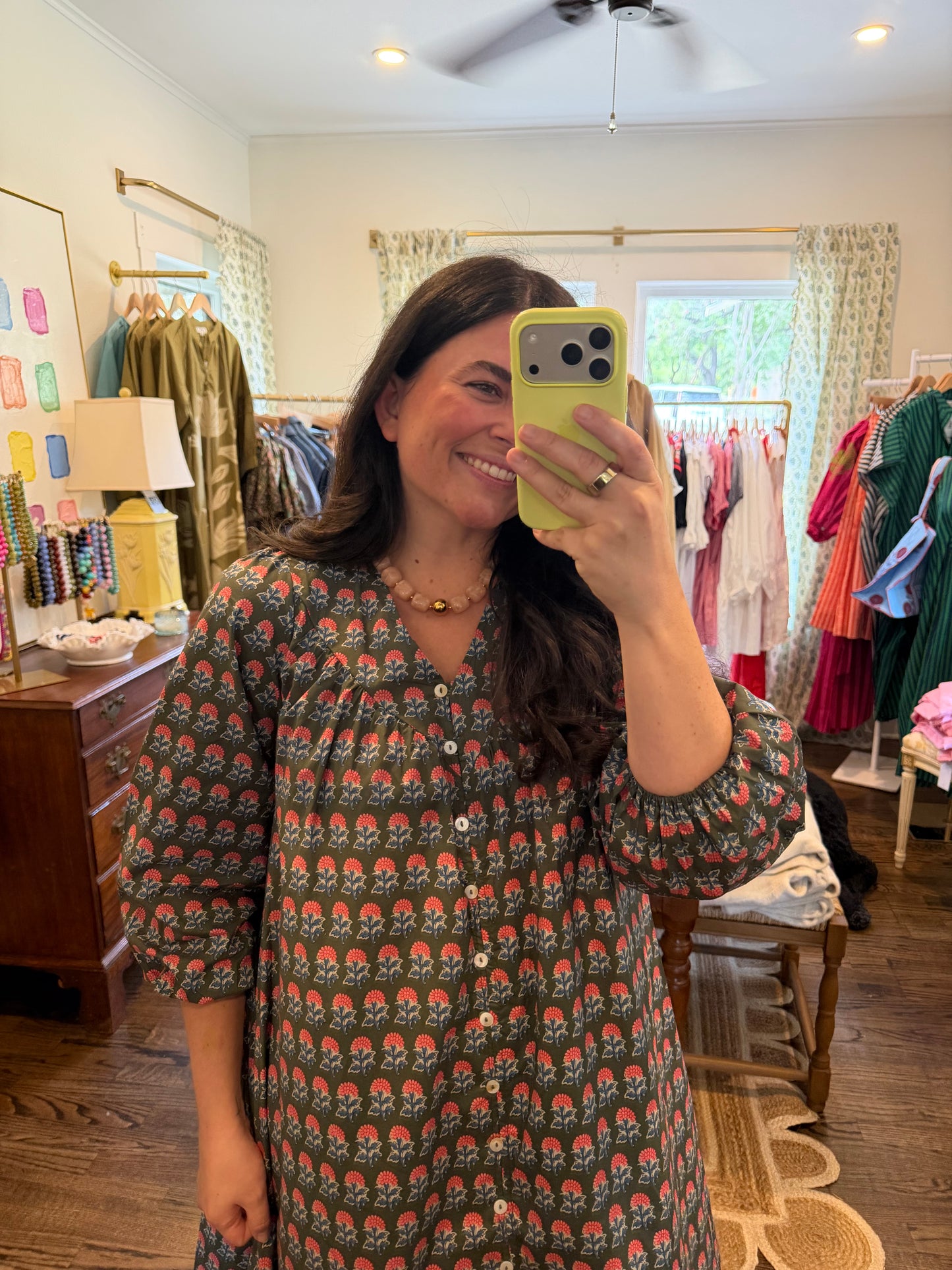 Fall Block Print Midi