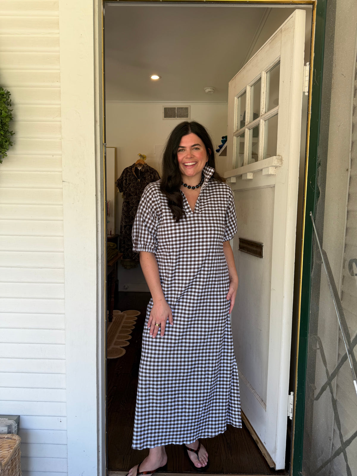 Blakely Gingham Midi Dress