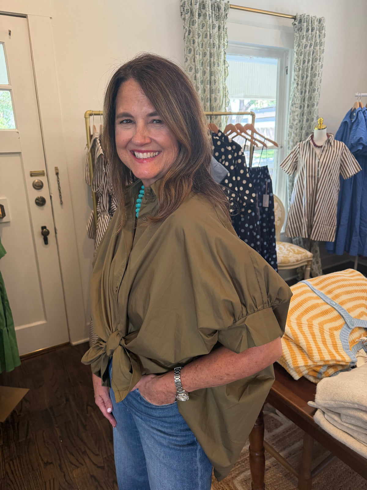 Olive Oversized Button Down