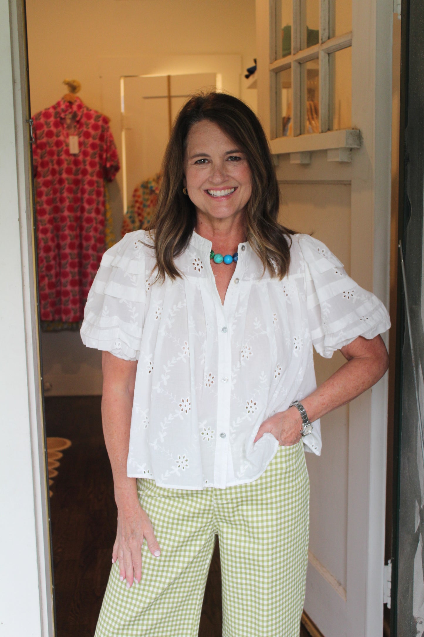 Cotton Eyelet Top