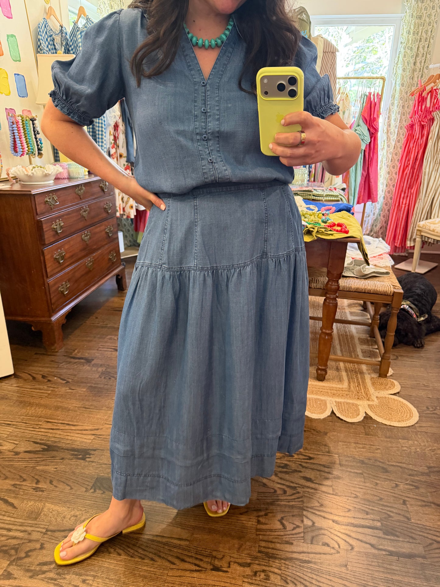 Chambray Denim Skirt