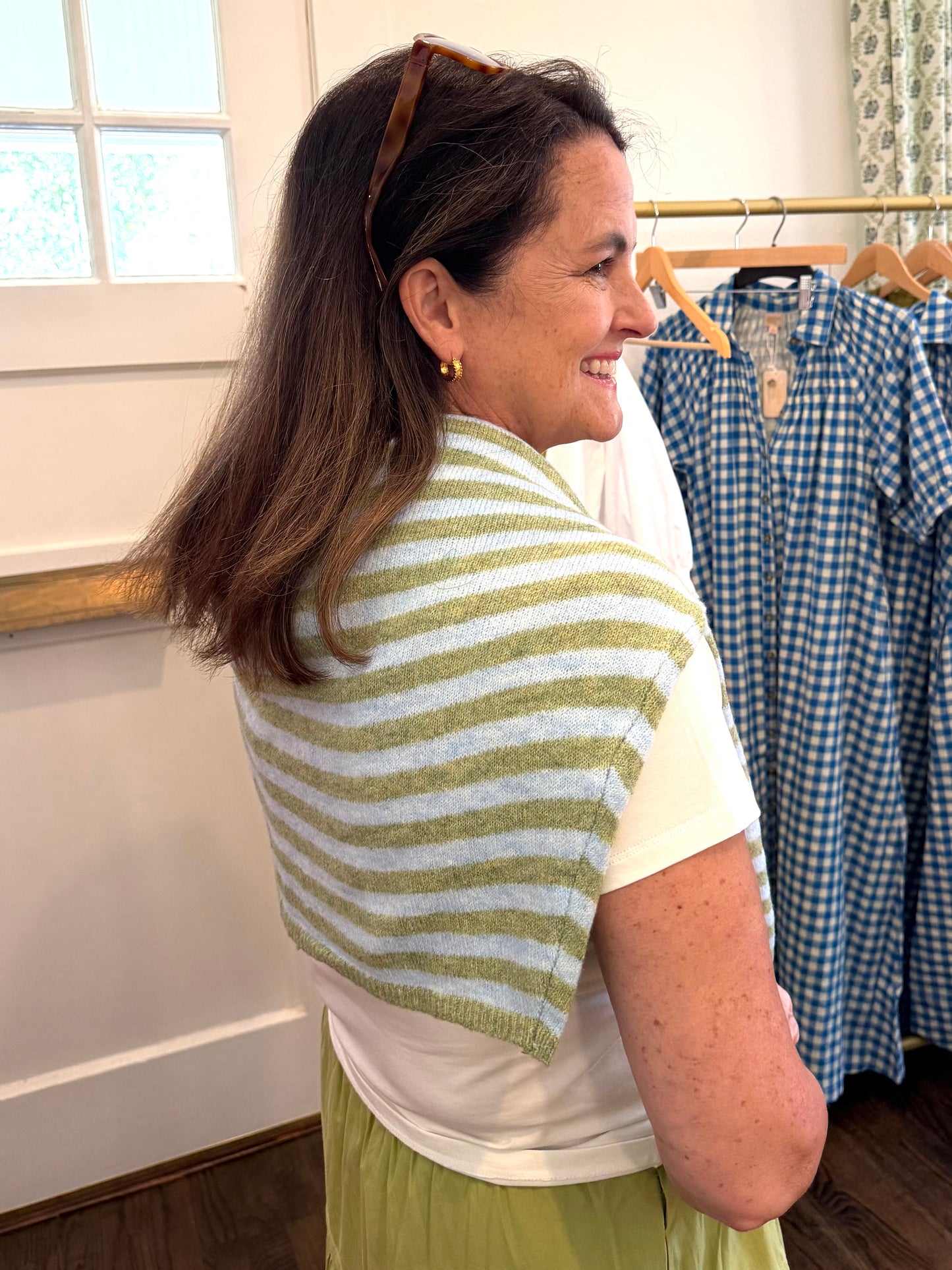 Matcha and Blue Piper Cardigan