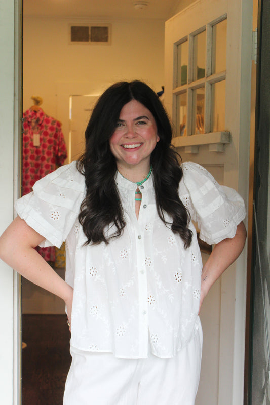 Cotton Eyelet Top