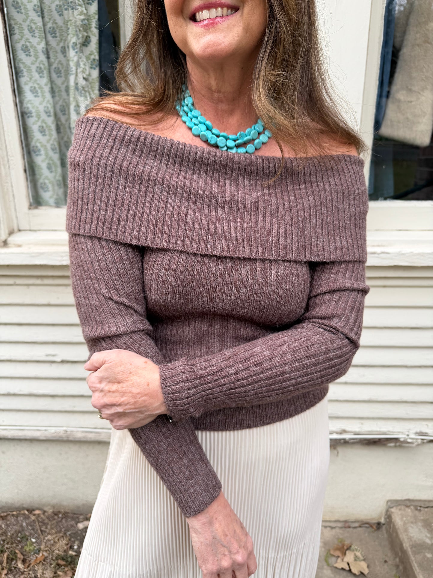Off Shoulder Sweater
