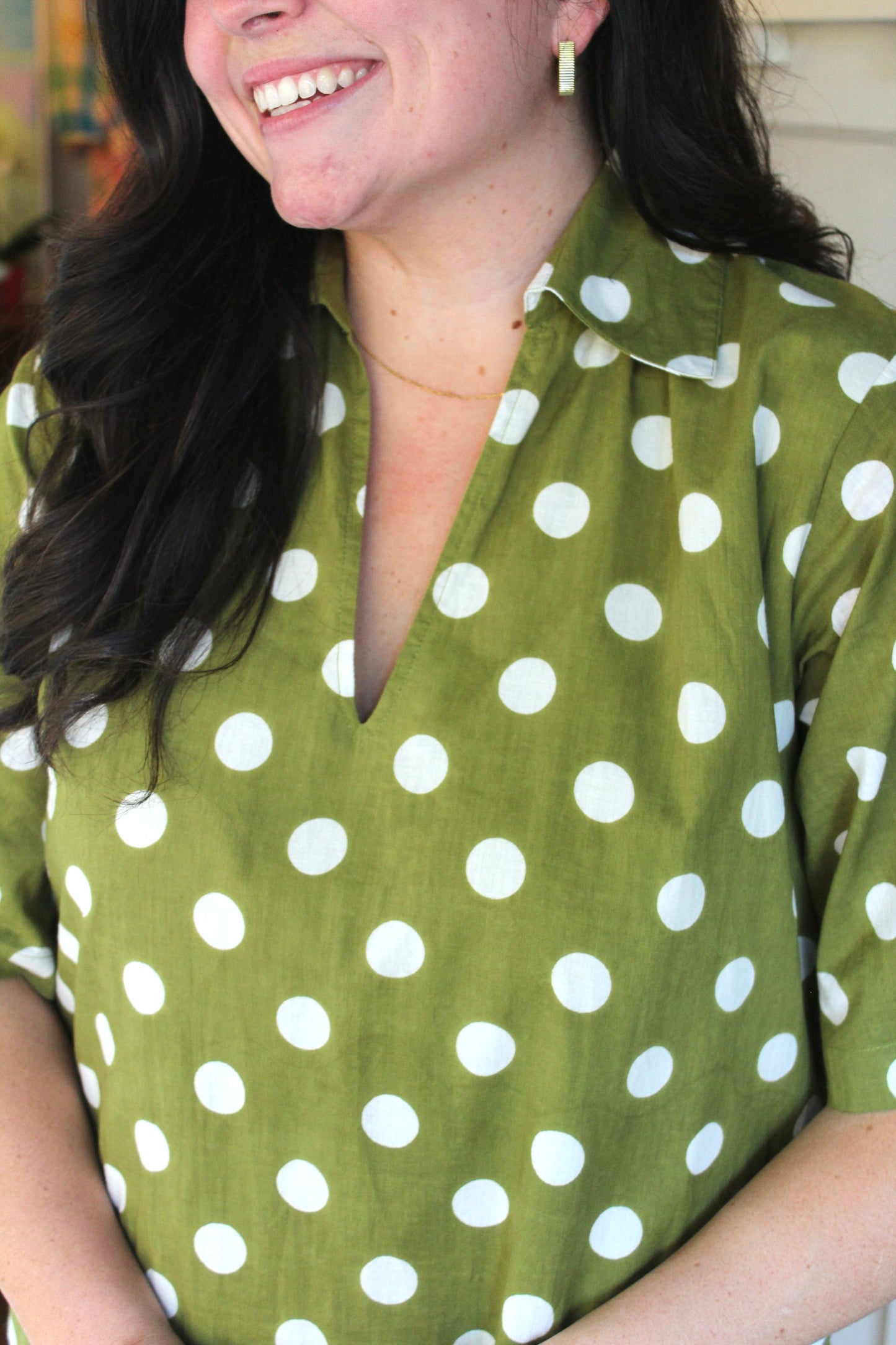 Green Polka Midi