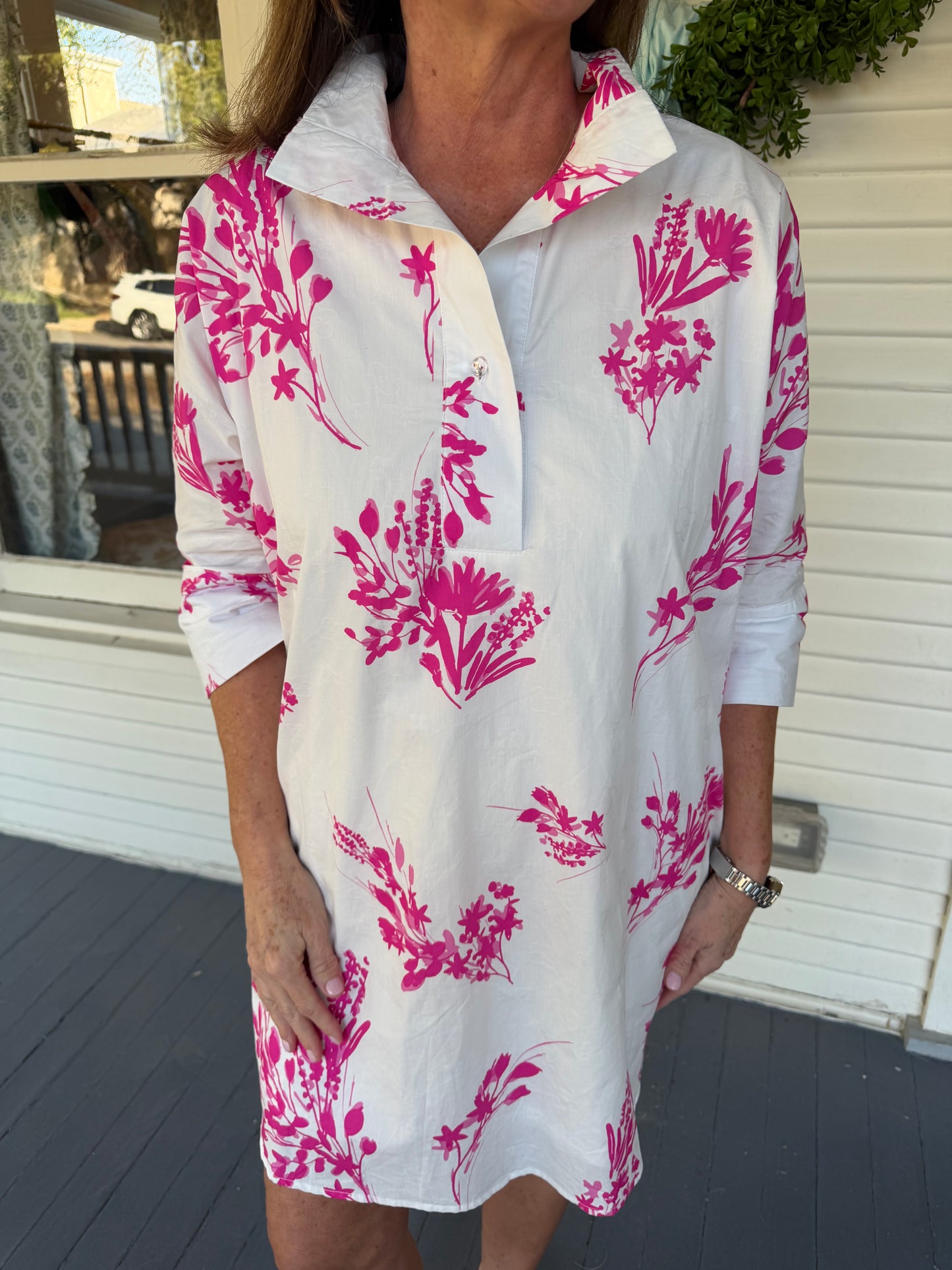 Pink Block Print Dress
