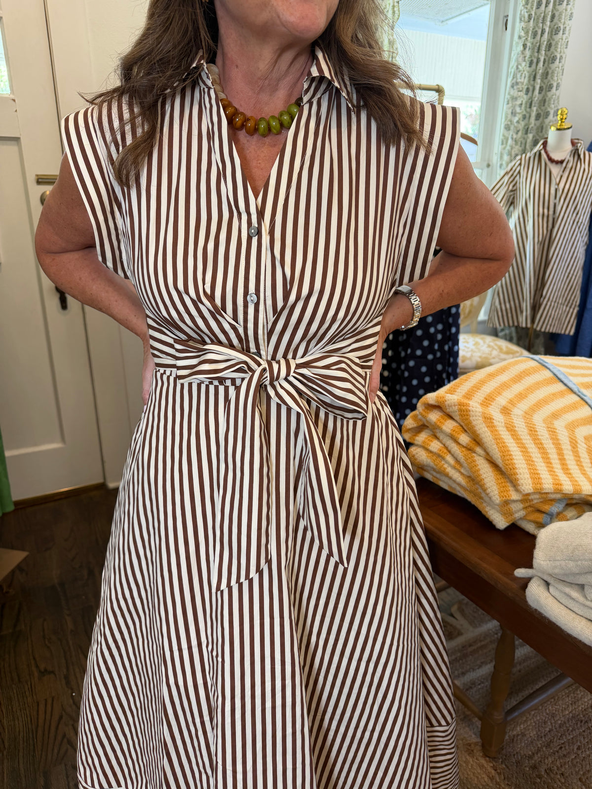 Front Tie Midi Dress