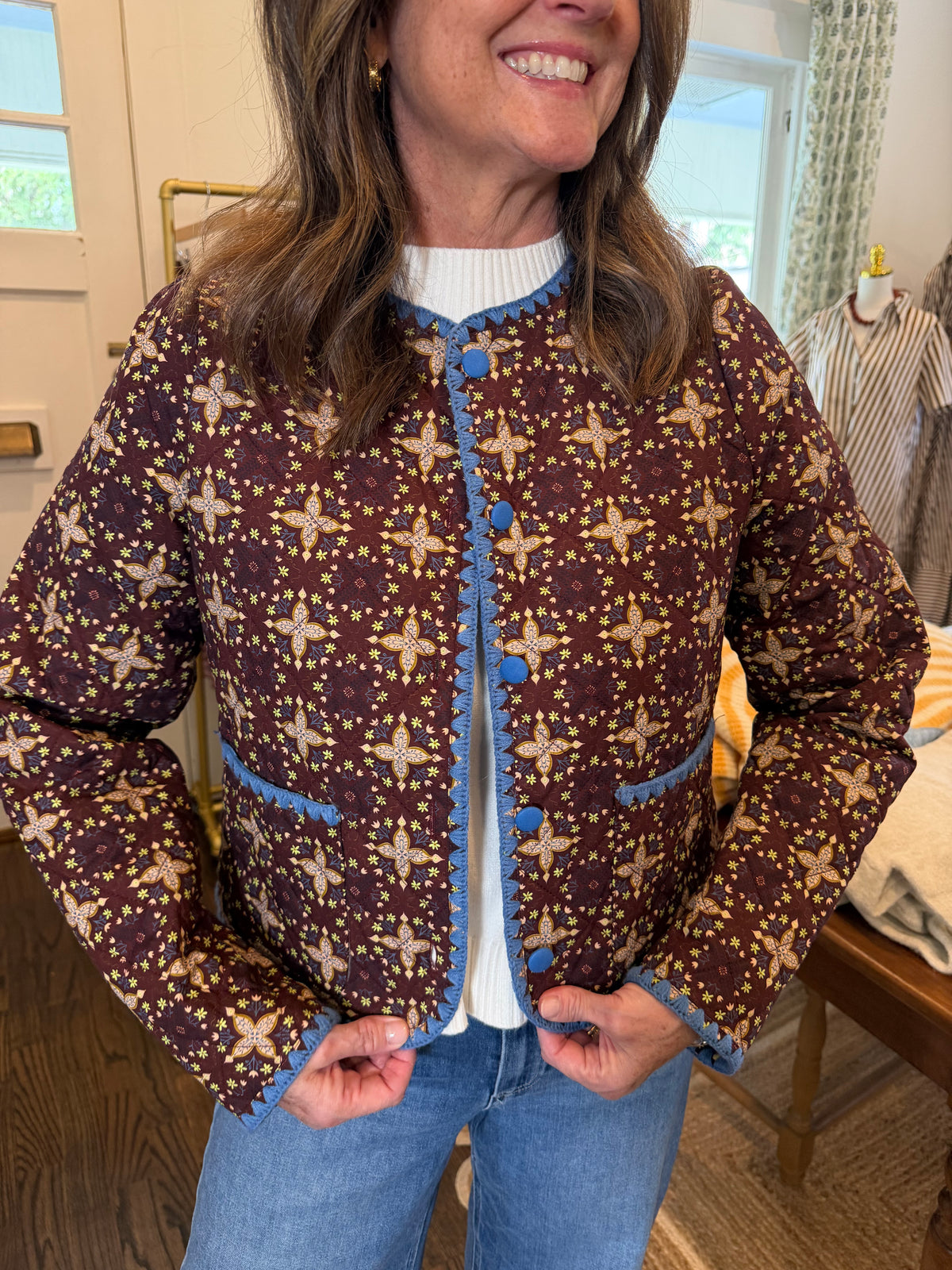 Maroon Quilt Jacket