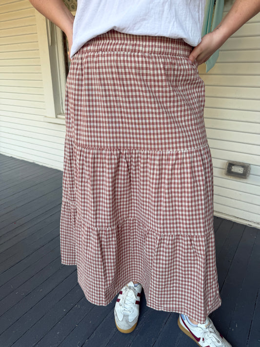 Dusty Rose Midi Skirt