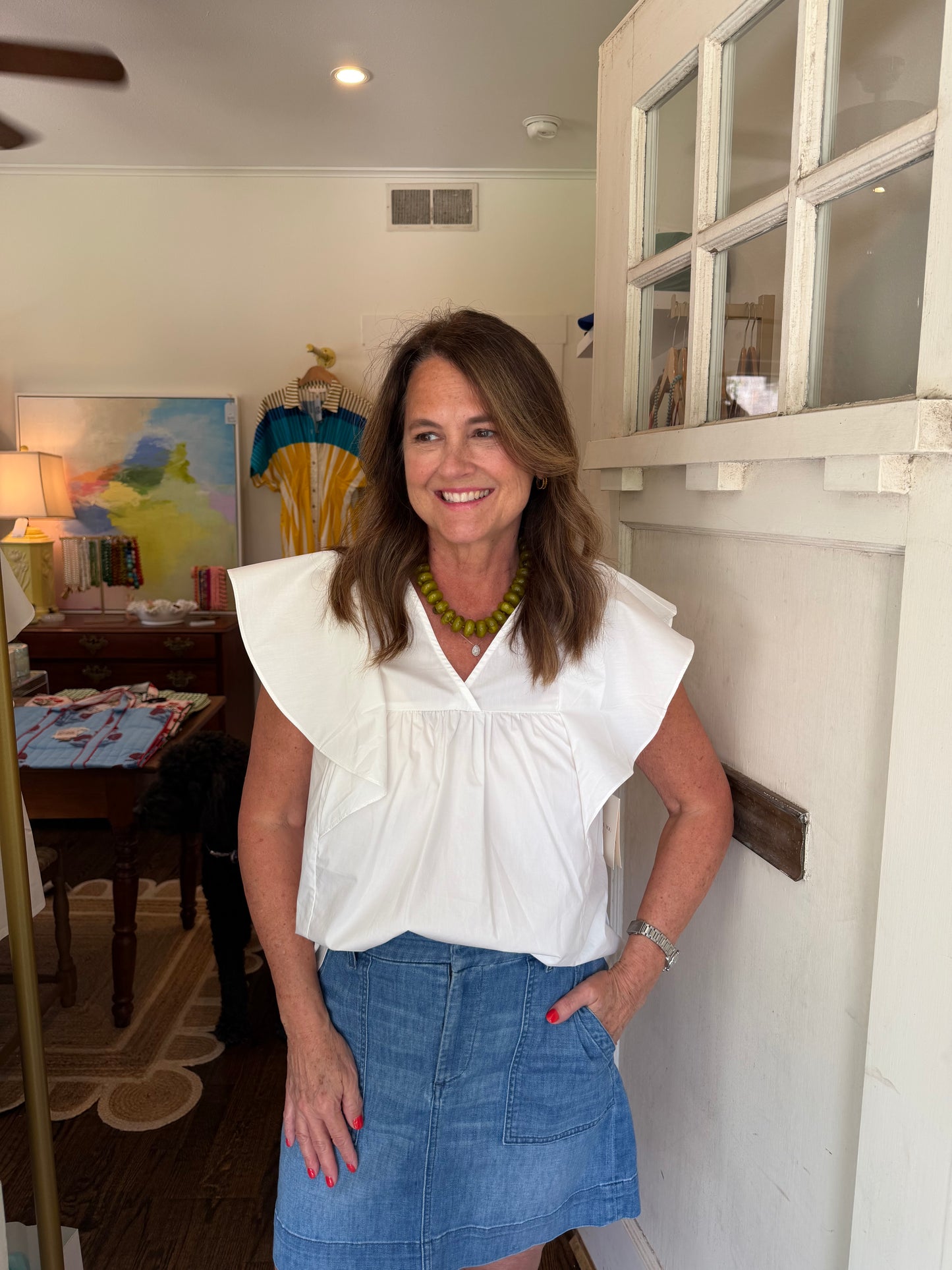 Poplin Flutter Top