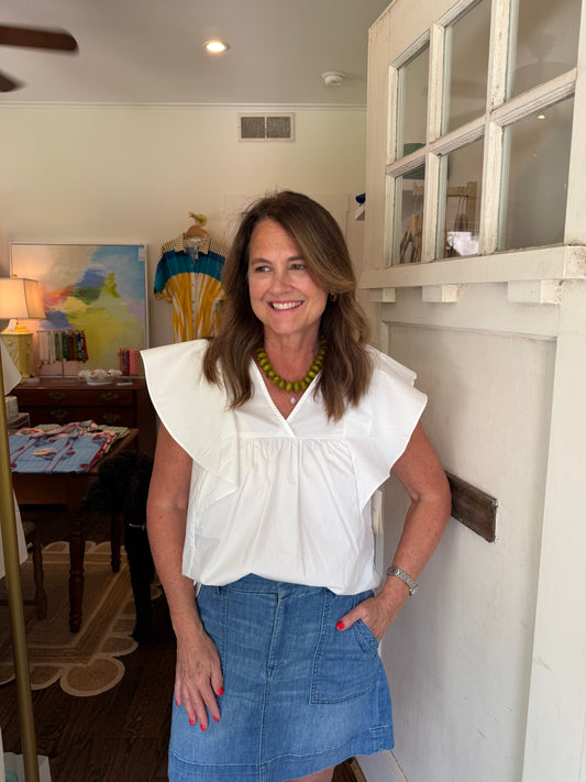Poplin Flutter Top