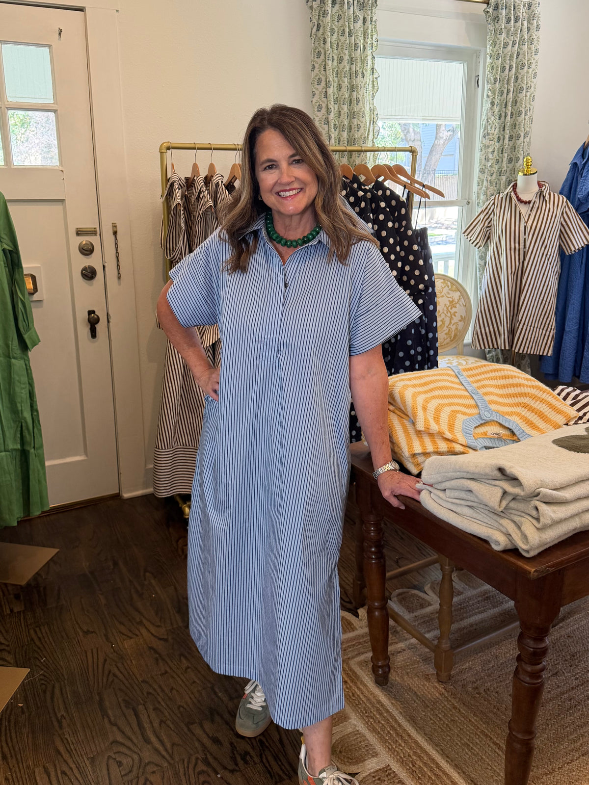 Blue Stripe Midi