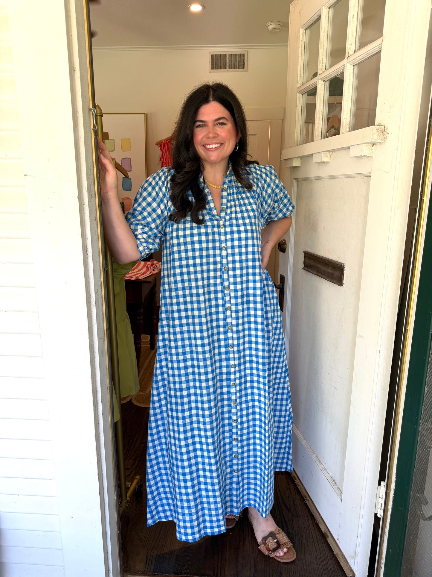 Blue Gingham Oasis Dress