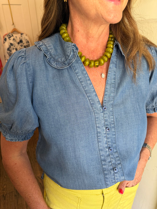 Chambray Denim Top