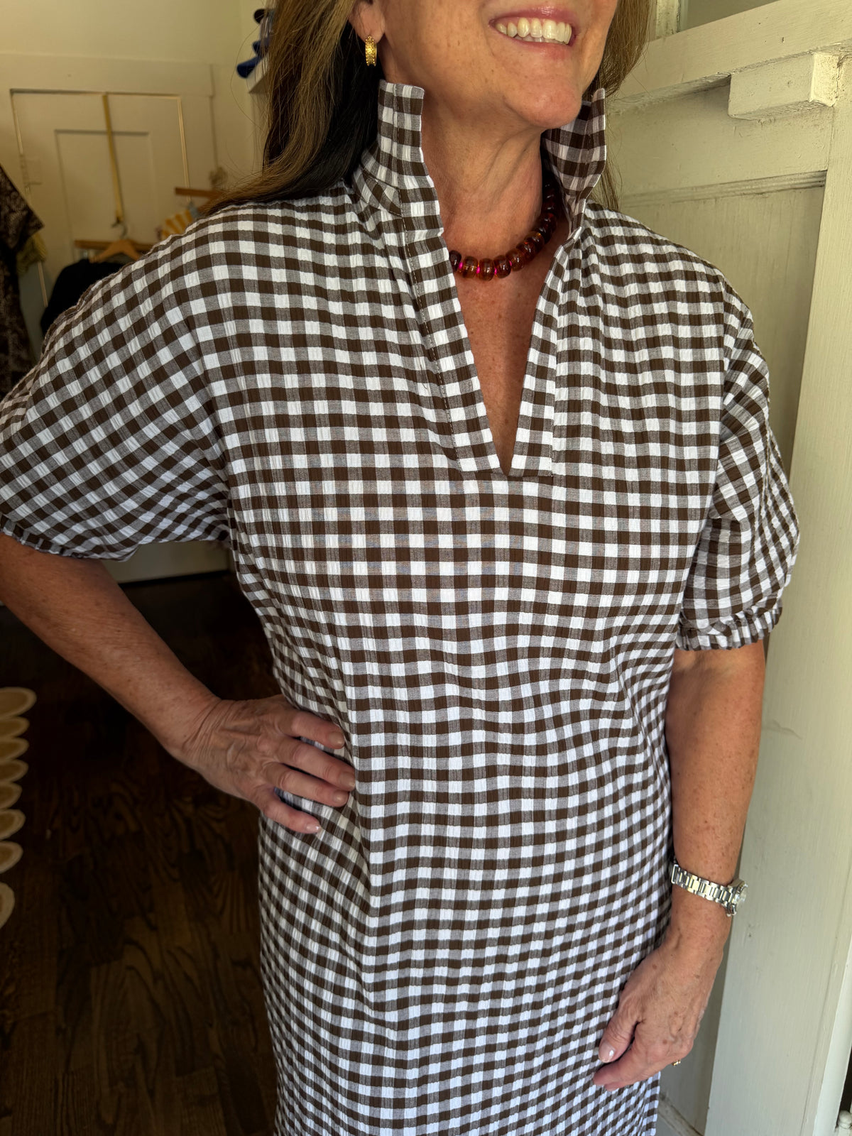 Blakely Gingham Midi Dress