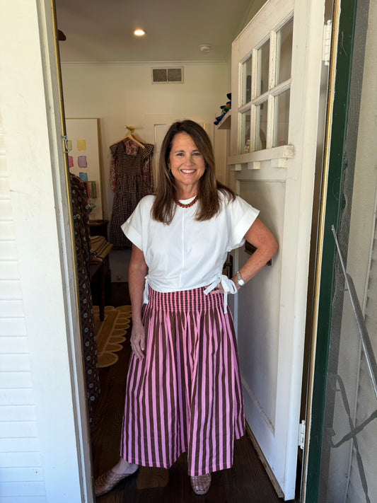 White Side Tie Top