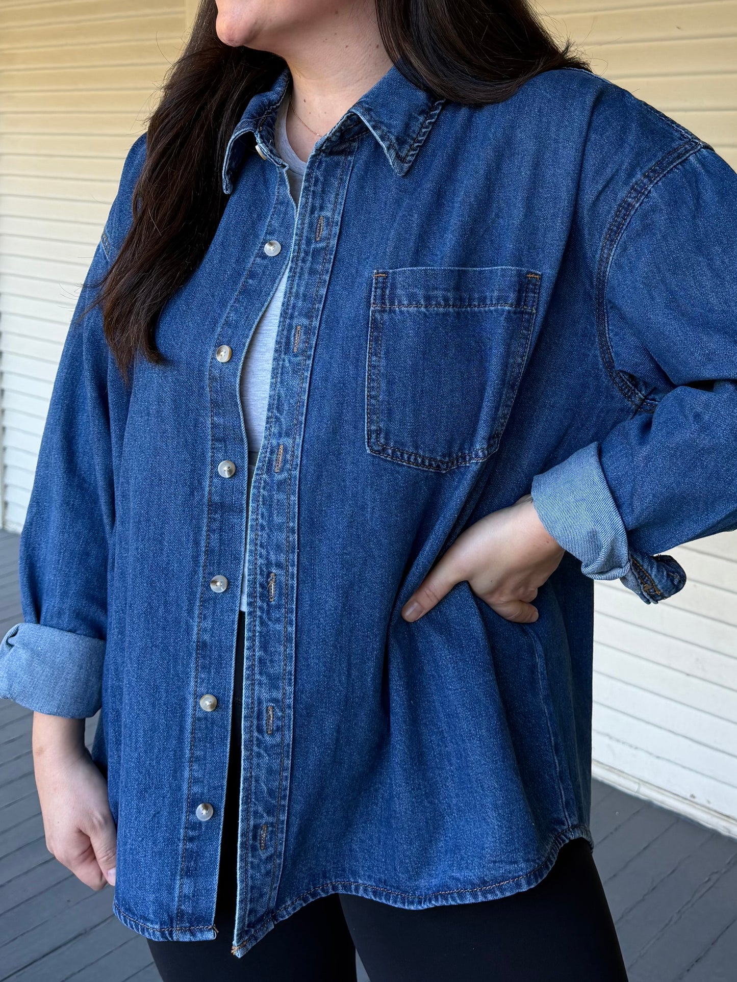 Oversized Denim Top