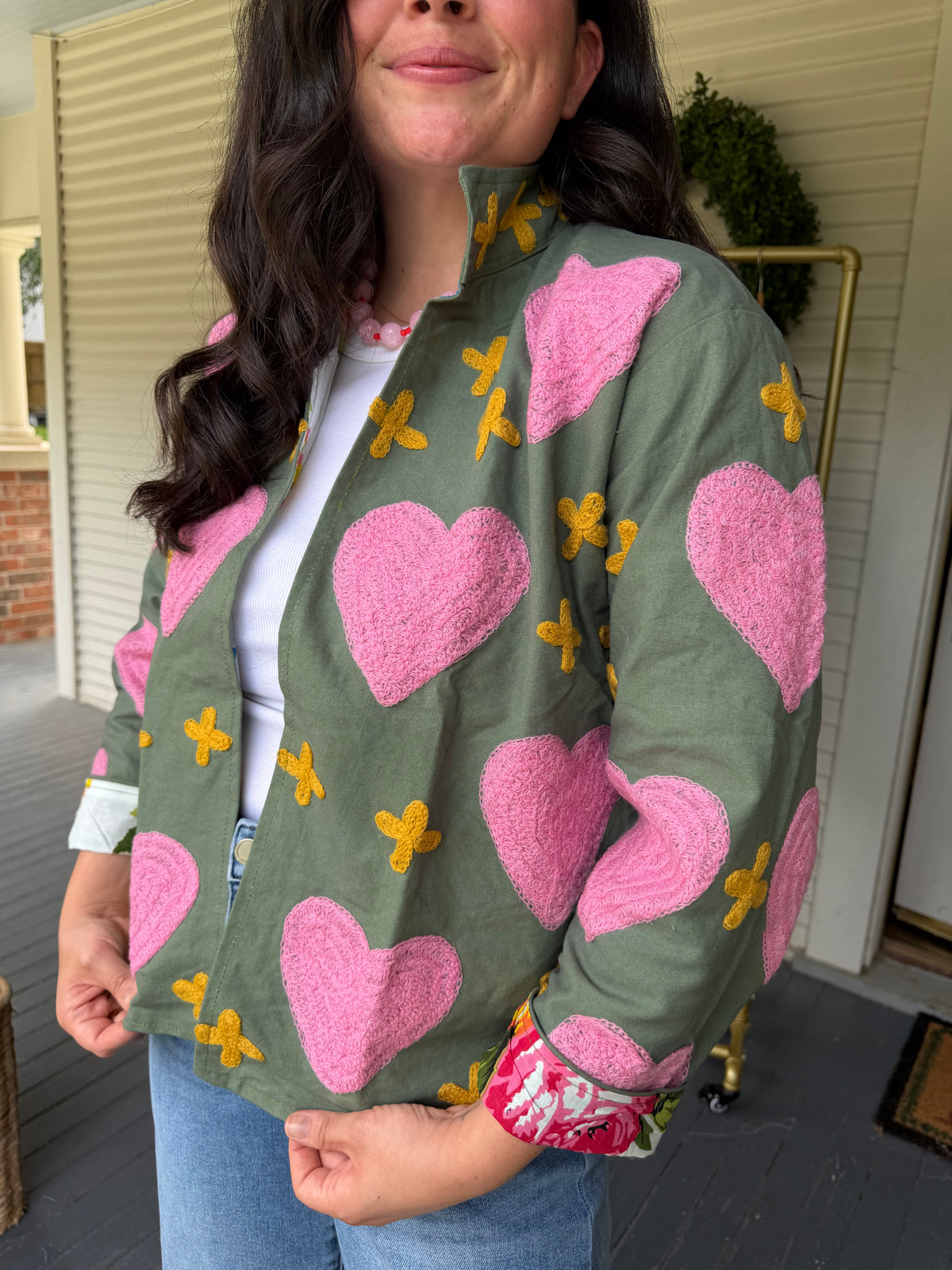 Green Canvas Heart Jacket