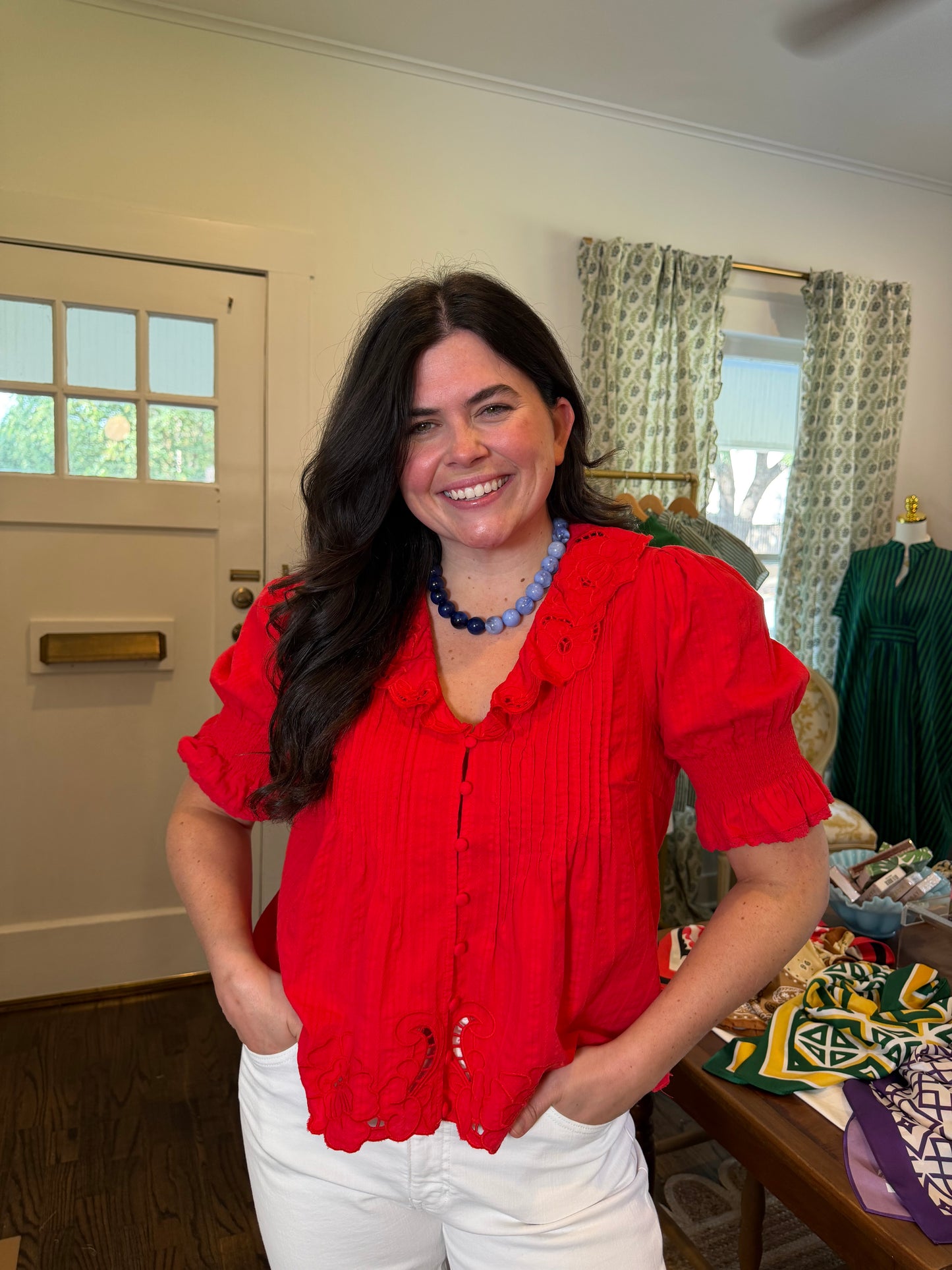 Floral Eyelet Top