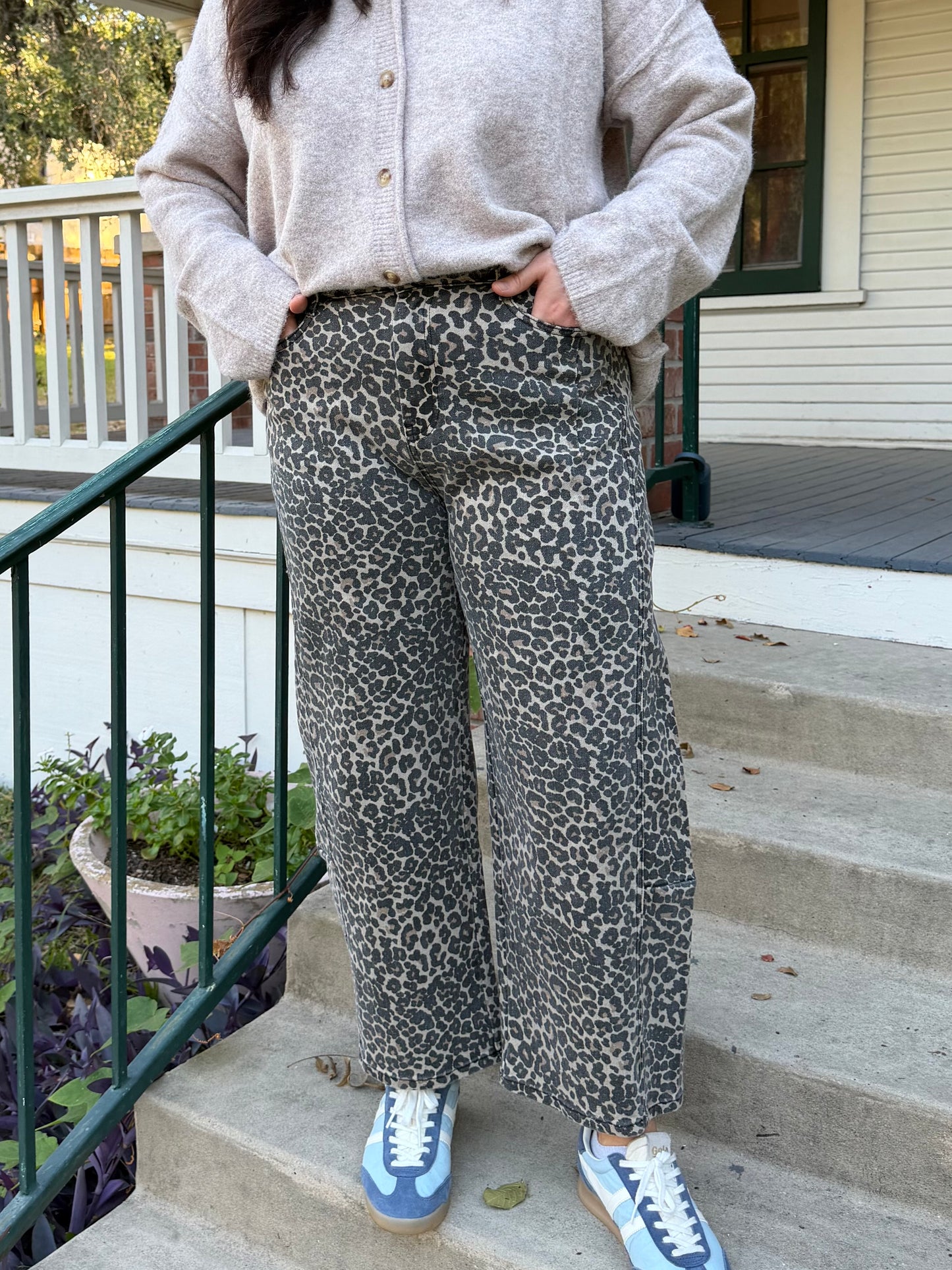 Cheetah Barrel Jeans