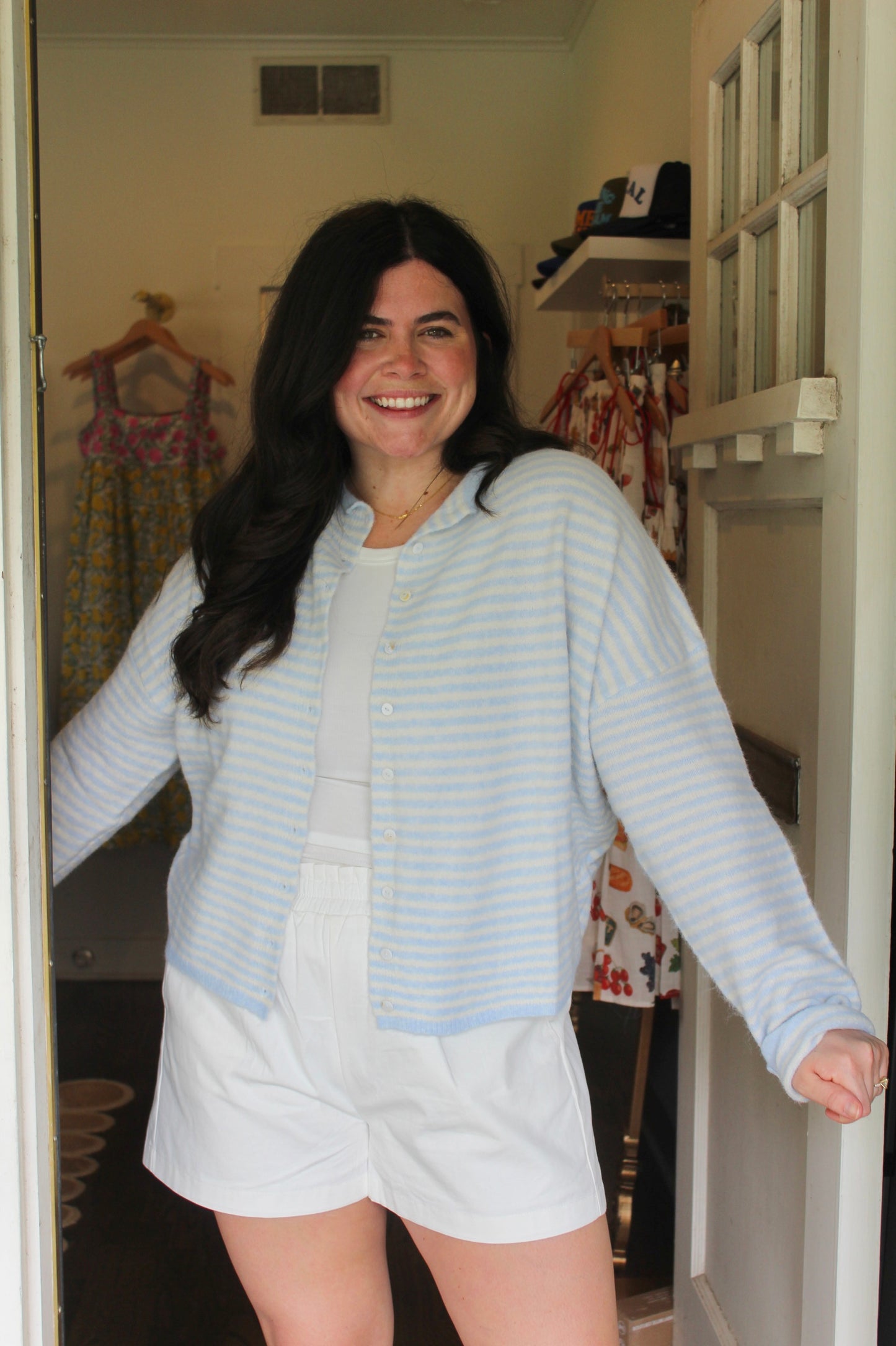 Light Blue Stripe Piper Cardigan