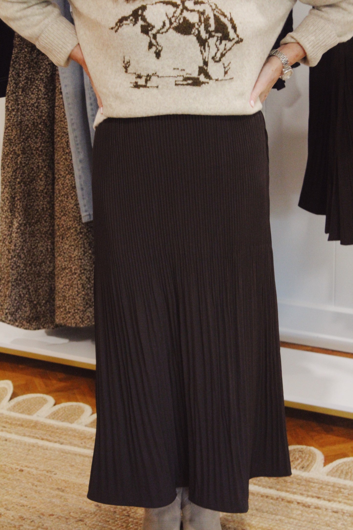 Chocolate Satin Skirt