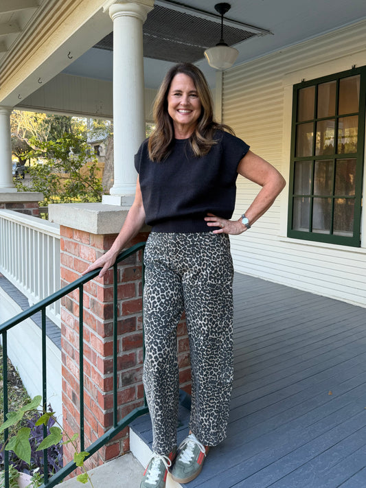 Cheetah Barrel Jeans