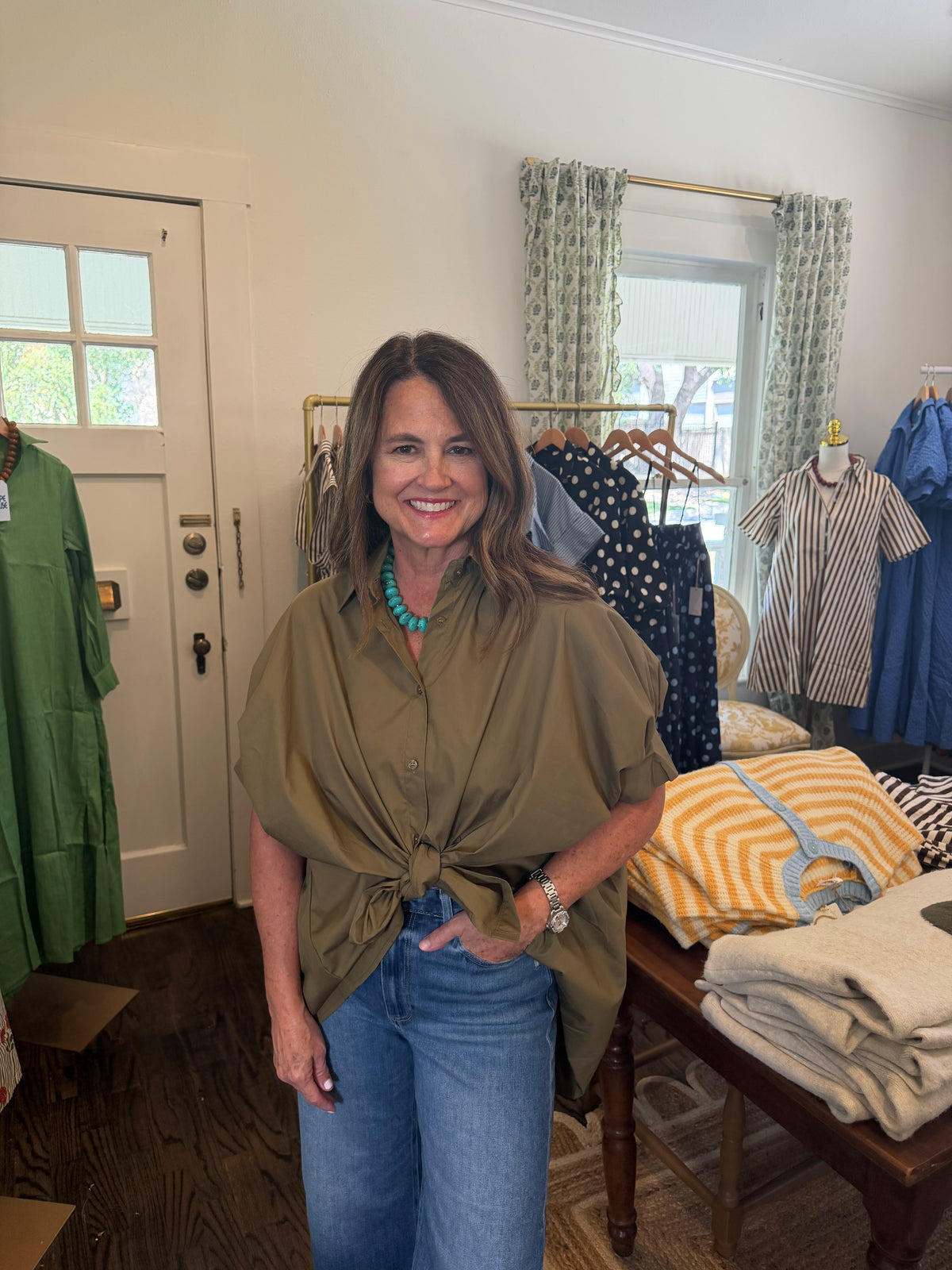 Olive Oversized Button Down