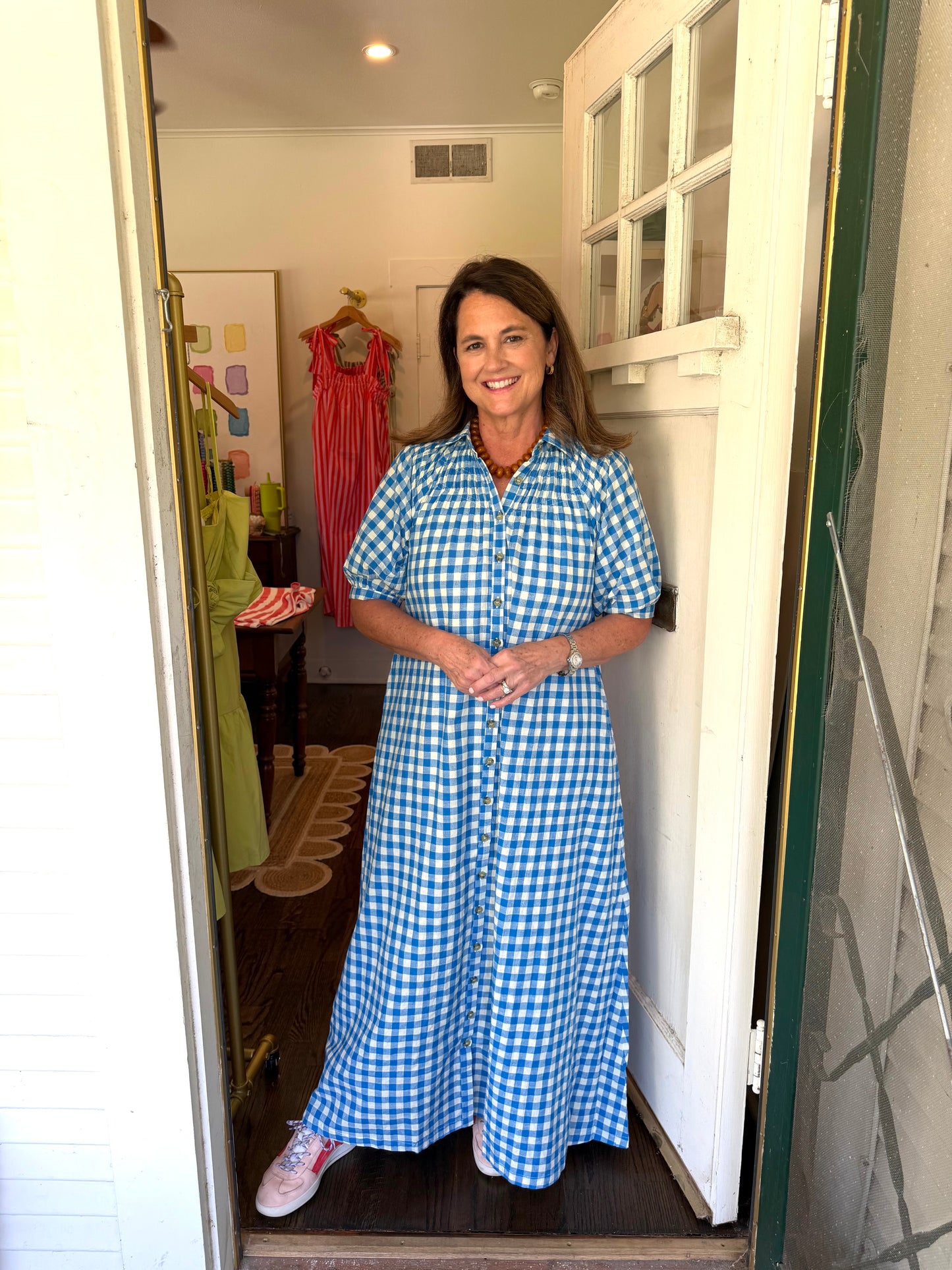Blue Gingham Oasis Dress