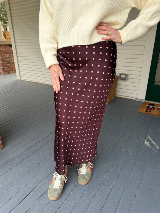 Dotty Satin Skirt