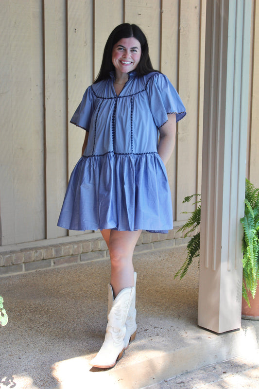 Blue Tier Dress