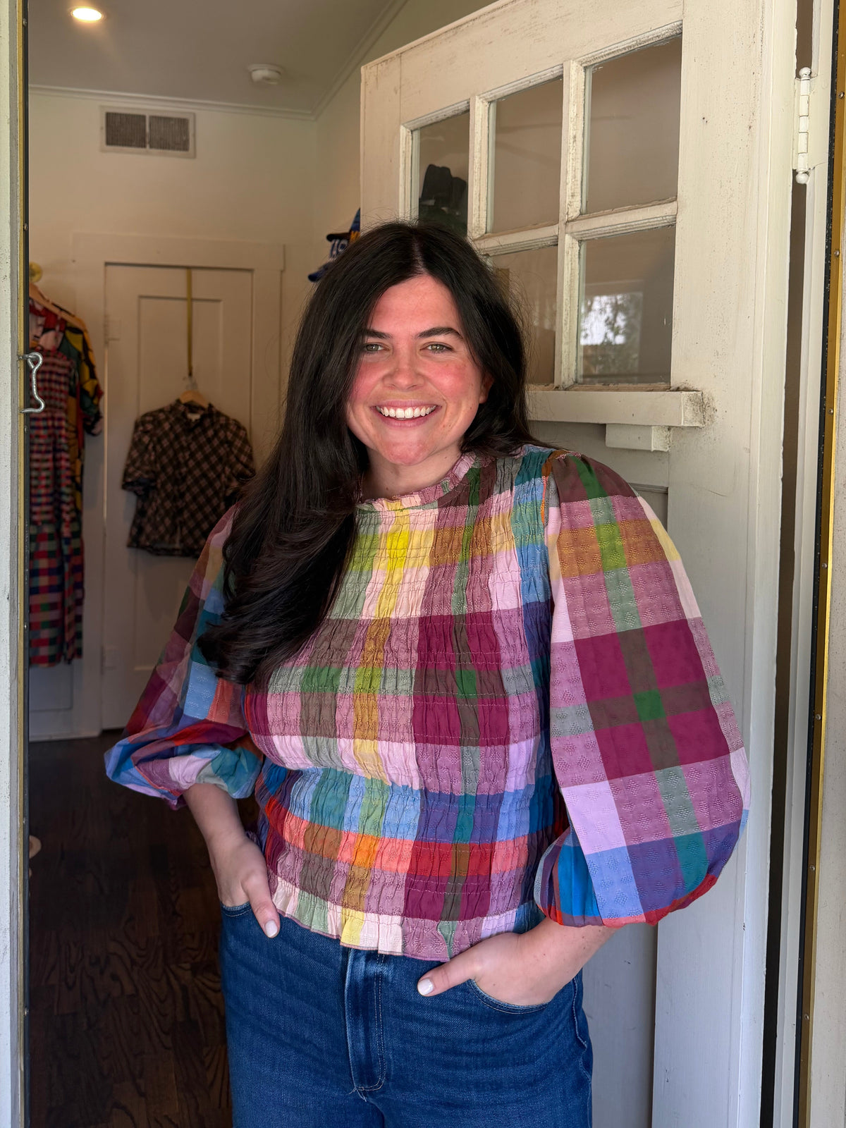 Colorful Smocked Top