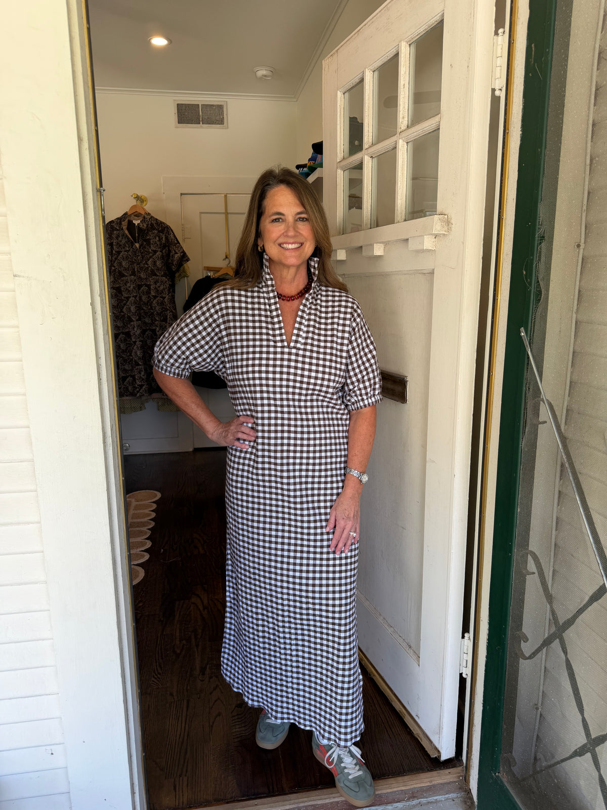 Blakely Gingham Midi Dress