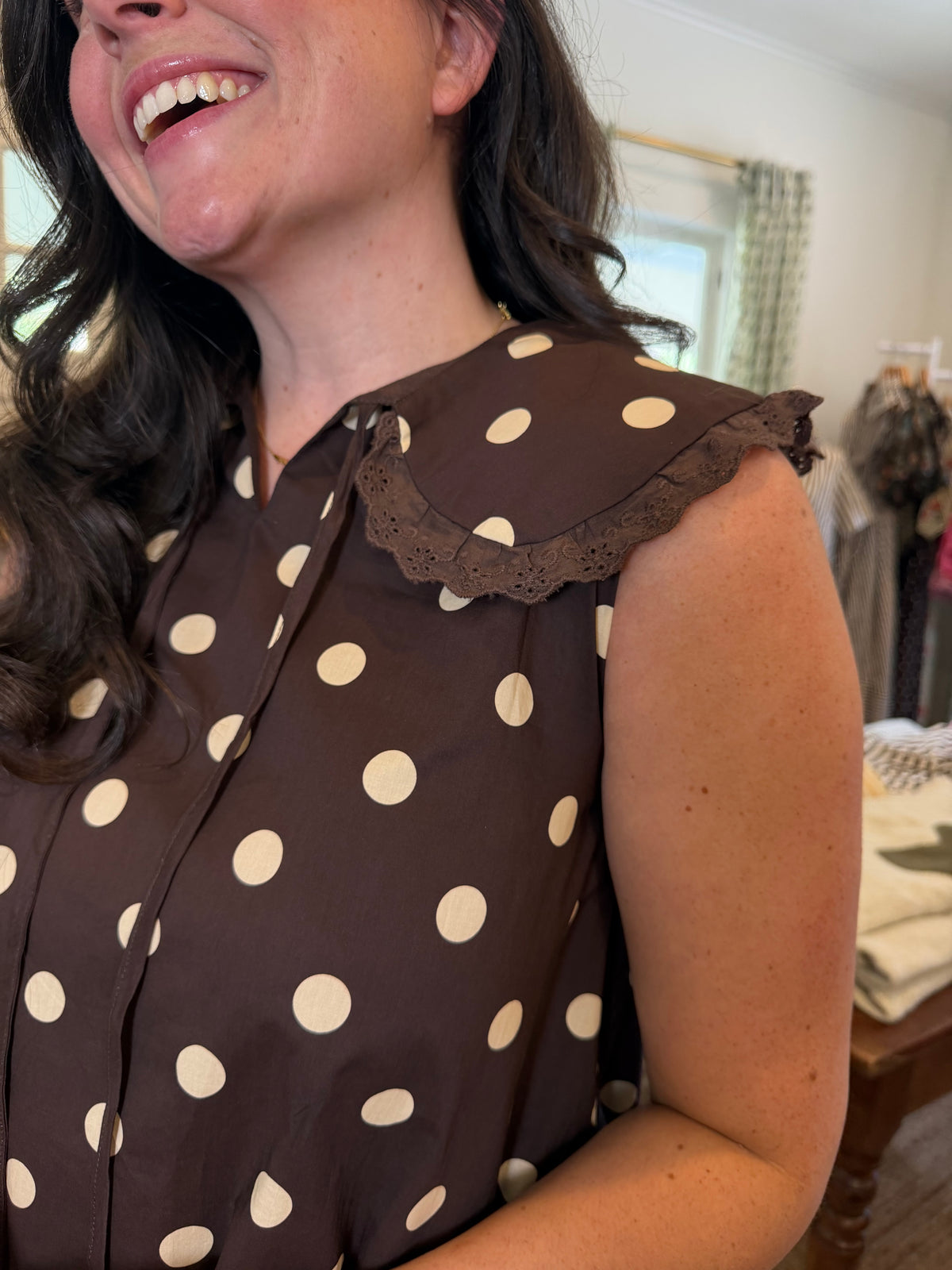 Polka Dot Bib Mini Dress
