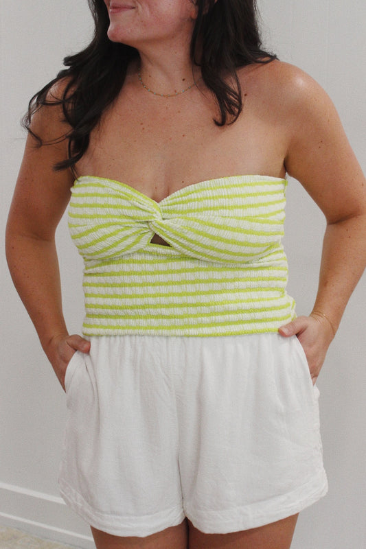 Lime Stripe Tube Top