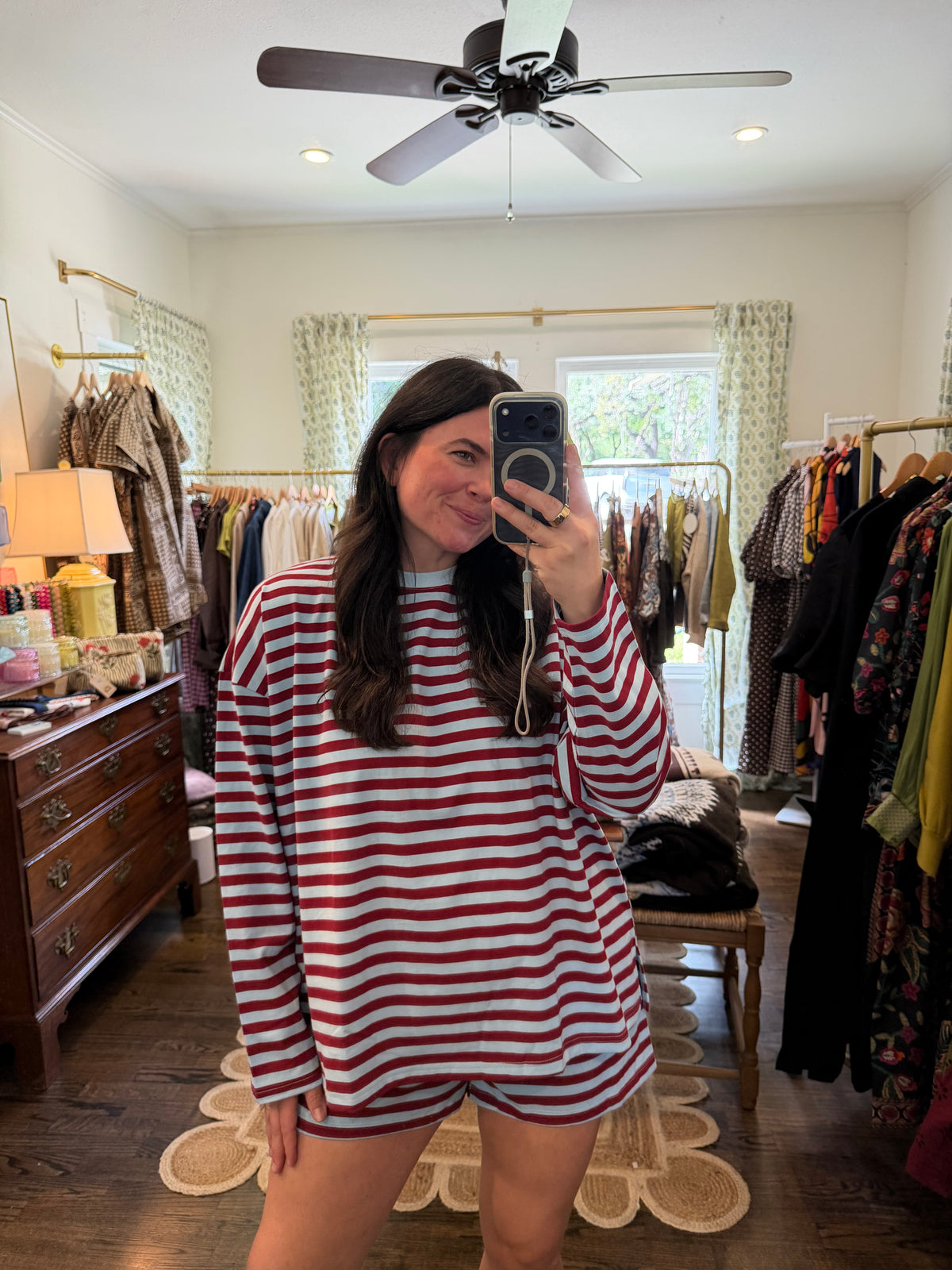 Blue & Burgundy Stripe Set