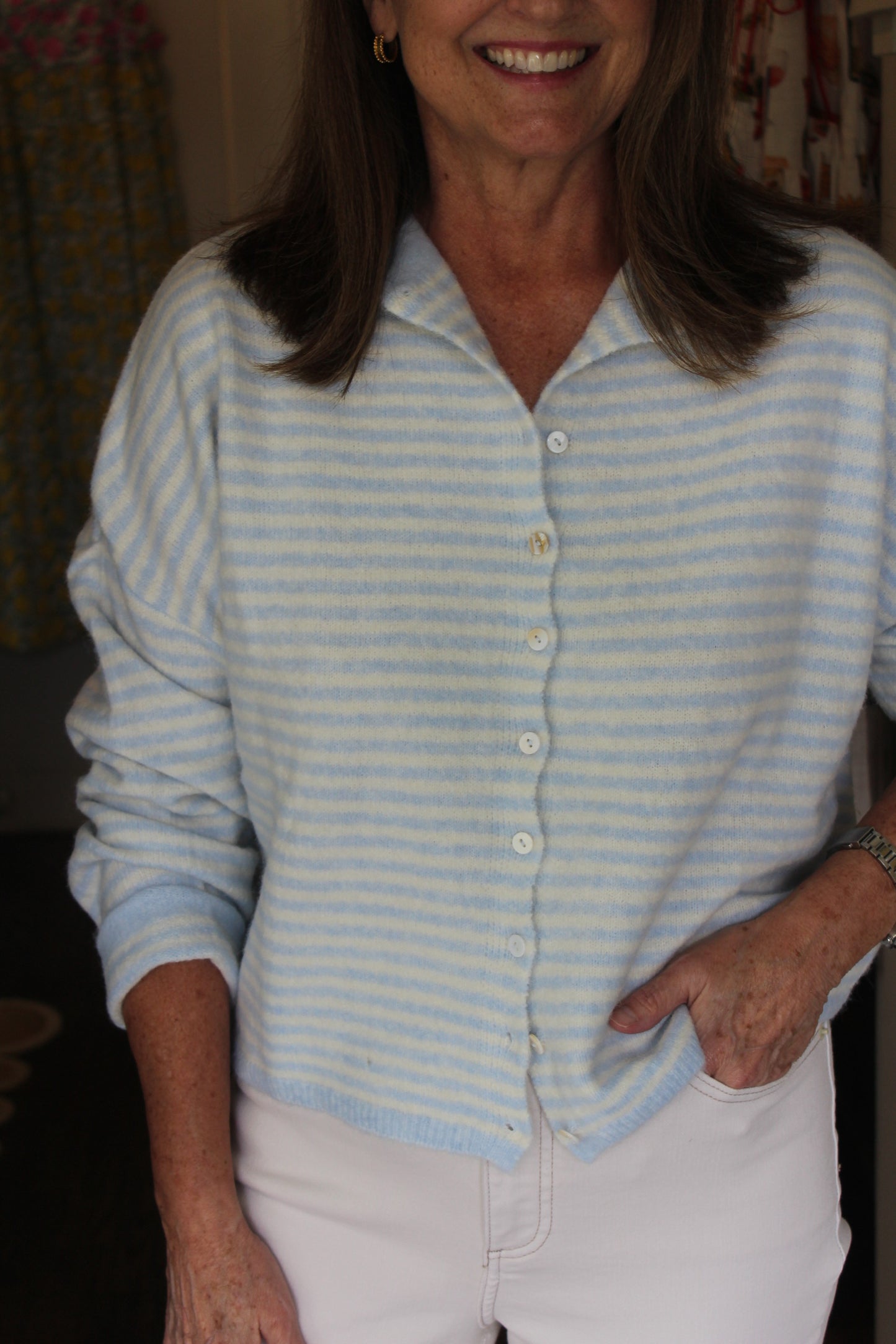 Light Blue Stripe Piper Cardigan