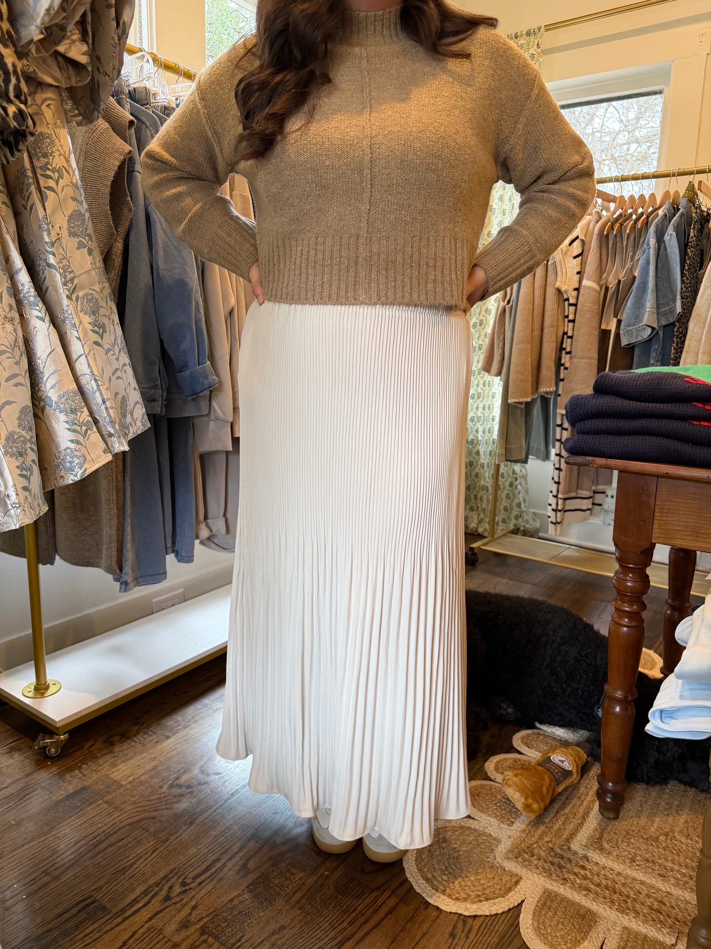 Ivory Satin Skirt