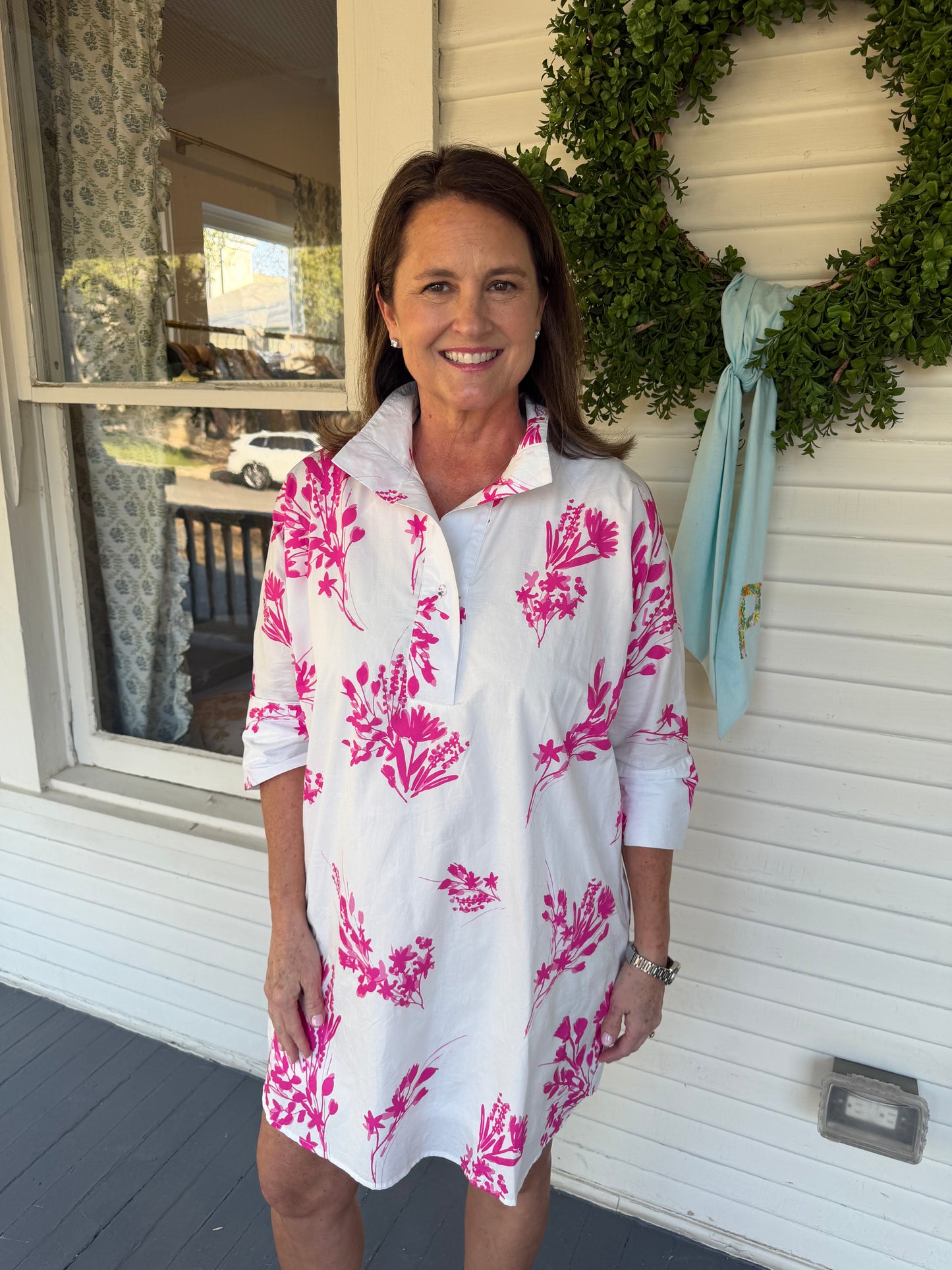 Pink Block Print Dress