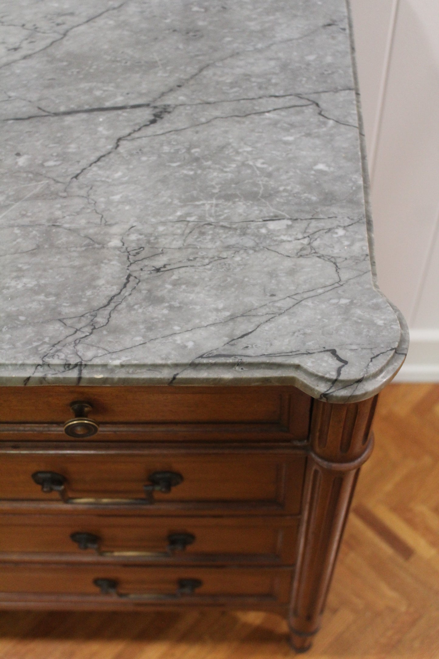 4 Drawer, Vintage Louis Marble Top Chest